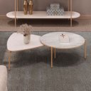 Ver imagem 2 de Mesa de Centro para Sala Pés Metálicos Zira e Nala Quartzo/off - Mpozenato