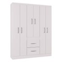 Ver imagem 1 de Guarda Roupa Casal Milão 6 Portas Branco Brilho – Poquema