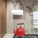Ver imagem 3 de Porta Papel Toalha Bule Preto Utimil Suporte Aramado Adesivo de Parede Cozinha