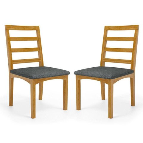 Kit com 2 Cadeira Cecília Encosto e Pés de Madeira Maciça Assento Estofada para Mesa de Jantar