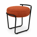 Ver imagem 5 de Puff Decorativo Bouclé Terracota para Quarto Sala e Closet Metal Preto - Unitàlle Estofados