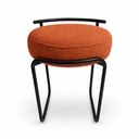 Ver imagem 3 de Puff Decorativo Bouclé Terracota para Quarto Sala e Closet Metal Preto - Unitàlle Estofados