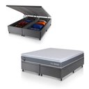 Ver mais imagens de Conjunto Box Baú Cinza Luanda Cinza Espuma D28 Queen 158x198x69 - King House