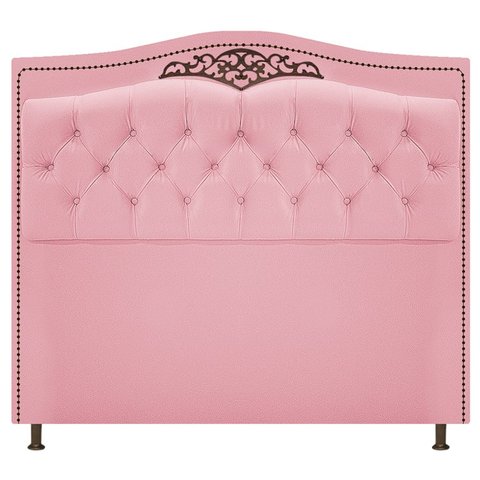 Cabeceira Imperio 140 cm Suede Rosa Bebê