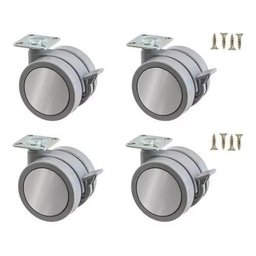 Kit 4 Rodinhas Preto para Moveis - Rack - Estantes - Puff - 1