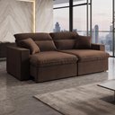Ver imagem 3 de Sofá com Chaise Córdoba 2 Lugares Retrátil e Reclinável 200cm Café Bexs Estofados