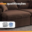 Ver imagem 5 de Sofá com Chaise Córdoba 2 Lugares Retrátil e Reclinável 200cm Café Bexs Estofados