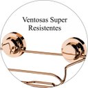Ver imagem 3 de Suporte Organizador Multiuso Cesto Com Ventosa Cozinha Banheiro - Rosé Gold