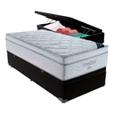 Ver imagem 1 de Cama Box Baú Solteiro Preto e Colchão Freedom Molas Ensacadas Ortobom
