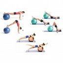 Ver imagem 2 de Bola Suica com Bomba para Pilates 55cm Turquesa - Mormaii