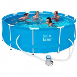 Kit Piscina de Armação 10 000 Litros + Capa e Forro + Bomba Filtrante 110V Bel - 2
