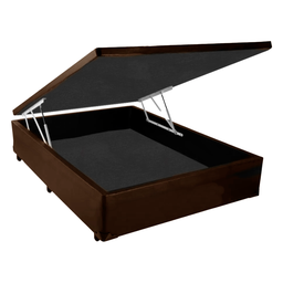 Cama Box Baú Casal Sintético Marrom 138x188 - 2
