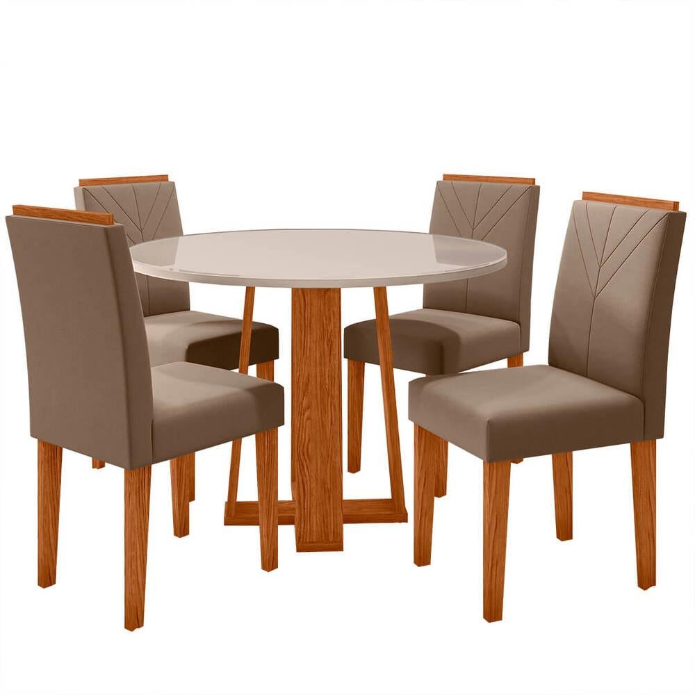 Conjunto Isabela 1,00M com 4 Cadeiras Amanda Th Móveis Ype I Branco I