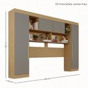 Ver imagem 3 de Guarda-Roupa Casal Modulado de Canto 9 Portas 2 Gavetas Multimóveis Madeirado/Cinza
