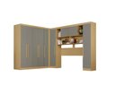 Ver imagem 2 de Guarda-Roupa Casal Modulado de Canto 9 Portas 2 Gavetas Multimóveis Madeirado/Cinza