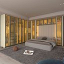 Ver mais imagens de Guarda-Roupa Modulado Reflecta Innova 14 Portas 339,2cm x 240cm Mod 004 100% MDF Bege/Off White