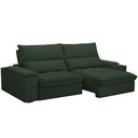 Ver imagem 5 de Sofá Retrátil Reclinável para Sala de Estar Living 250cm Nápoles F04 Veludo Verde - Lyam Decor