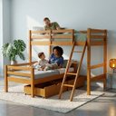Ver imagem 7 de Cama Beliche L Solteiro Madeira Macica 2 Gavetoes:Mel