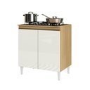 Ver imagem 1 de Balcão Para Fogão Cooktop Com 1 Tampo 2 Portas De Cozinha Barato Aramóveis Atacama Off White