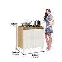Ver imagem 5 de Balcão Para Fogão Cooktop Com 1 Tampo 2 Portas De Cozinha Barato Aramóveis Atacama Off White