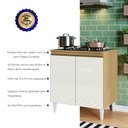 Ver imagem 4 de Balcão Para Fogão Cooktop Com 1 Tampo 2 Portas De Cozinha Barato Aramóveis Atacama Off White