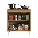 Ver imagem 3 de Balcão Para Fogão Cooktop Com 1 Tampo 2 Portas De Cozinha Barato Aramóveis Atacama Off White