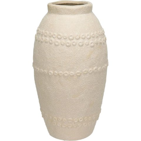 Vaso Decorativo Enfeite Casa Home&Co Cerâmica 30x16x16cm Creme