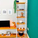 Ver imagem 3 de Estante Style Slim 6 Prateleiras Industrial Carvalho e Branco