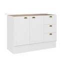 Ver imagem 1 de Balcão 120 Cm 2 Portas e 3 Gavetas para Cozinha sem Tampo Cor:branco