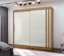 Ver imagem 1 de Roupeiro de Casal Seul 100% MDF 2 Portas de Correr Freijo Off White MX Mx Móveis