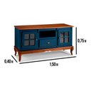 Ver imagem 2 de Rack para TV até 60 Polegadas 2 Portas com Vidro 1 Gaveta 150cm Pés Luis Xv em Madeira + Nicho