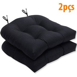 Almofada para Assento Futton Solid 40x40cm Preto 2Pçs - 1