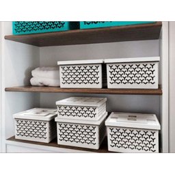 Cesto Organizador G Caixa Grande Lavanderia Closet - Crippa - Branco - 3 Cesto Organizador G Caixa Grande Lavanderia Closet - Crippa - Branco - 3