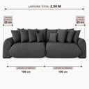 Ver imagem 4 de Sofá Retrátil 4 Lugares Veludo Armani 2,50 Mts Sage