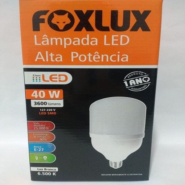 Lâmpada de Led 40w E-27 6500k FoxLux