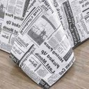 Ver imagem 3 de Edredom Solteiro Estampado Dupla Face 2 Peças Jornal - Cinza - Cinza