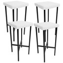 Ver imagem 1 de Kit 04 Banquetas Alta Bar Cozinha Sala de Jantar Preto Stella L02 Facto Branco - Lyam Decor