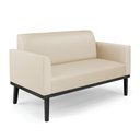 Ver imagem 3 de Sofá Namoradeira com Poltrona Base de Madeira Fixa Preto Marisa Corino D03 - D’Rossi Bege