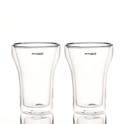 Conjunto 2 Copos Parede Dupla Suco Drink 350ml Bugatti