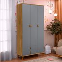 Ver imagem 1 de Conjunto Cômoda e Roupeiro Jujuba Berço Alvin MDF Nature Cinza Infantil Organizador Moderno