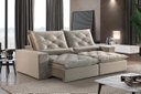 Ver imagem 1 de Sofá London Retrátil e Reclinável 4 Lugares 230cm com Molas em Veludo  - Decor Estofados