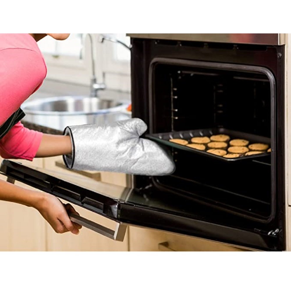 Luva Térmica Cozinha Poliéster Metalizado Pegar Proteção Queimar Mão Alumínio Forno Fogão Quente Pla - 3