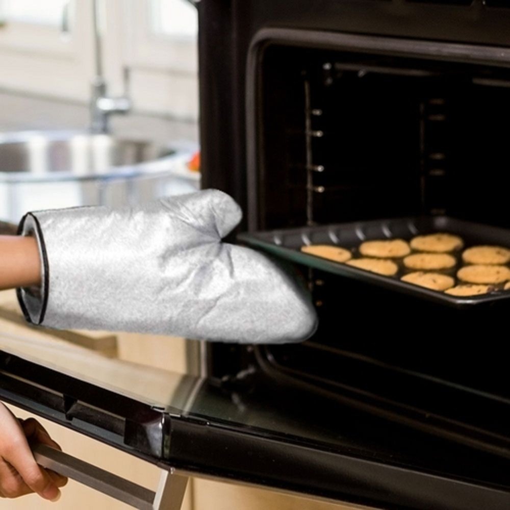Luva Térmica Cozinha Poliéster Metalizado Pegar Proteção Queimar Mão Alumínio Forno Fogão Quente Pla - 4