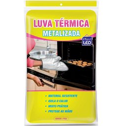Luva Térmica Cozinha Poliéster Metalizado Pegar Proteção Queimar Mão Alumínio Forno Fogão Quente Pla - 6