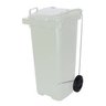 Contentor De Lixo Em Plástico Com Rodas e Pedal 120 Lts - Branco - 1