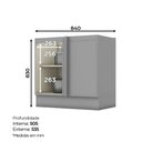 Ver imagem 2 de Balcão Modulado Canto Reto 1 Porta Henn (sem Tampo)