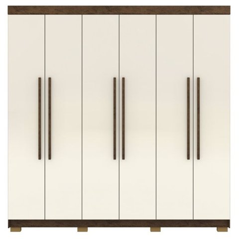 Guarda Roupa Casal 6 Portas 2g 218 Cm 10037 Imbuia Champanhe Vlr