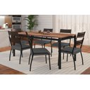 Ver imagem 3 de Conjunto Mesa Valência 1,70x0,80- 6 Cadeiras Atenas Preto Fosco com Assento Cinza