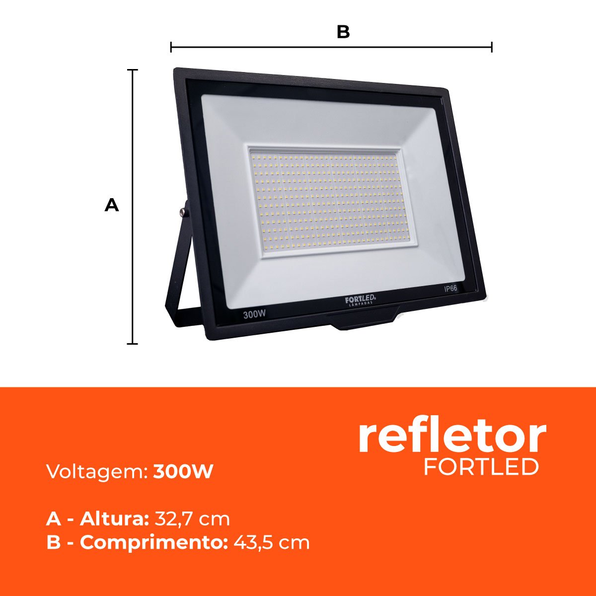 Kit 10 Refletores de Led 300w Fortled - 4