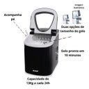 Ver imagem 3 de Máquina de Gelo em Cubo Portátil 13kg/24h 1400w Caseira Rápido Preta Amvox Amg 113 110v